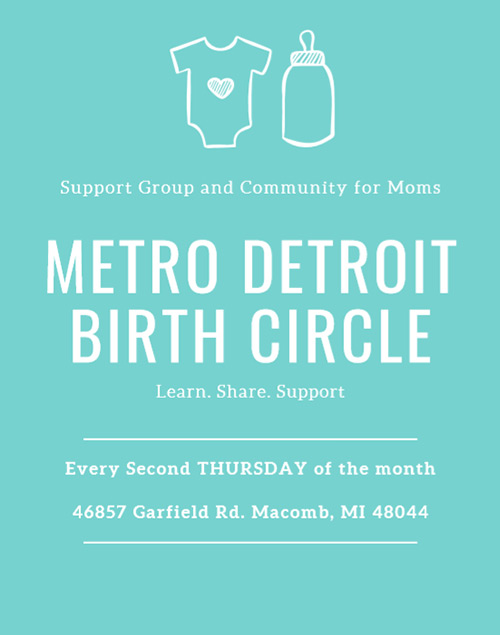 Metro Detroit Birth Circle Event flyer