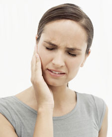 Woman with TMJ pain