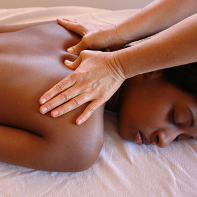 Woman getting massage treatment